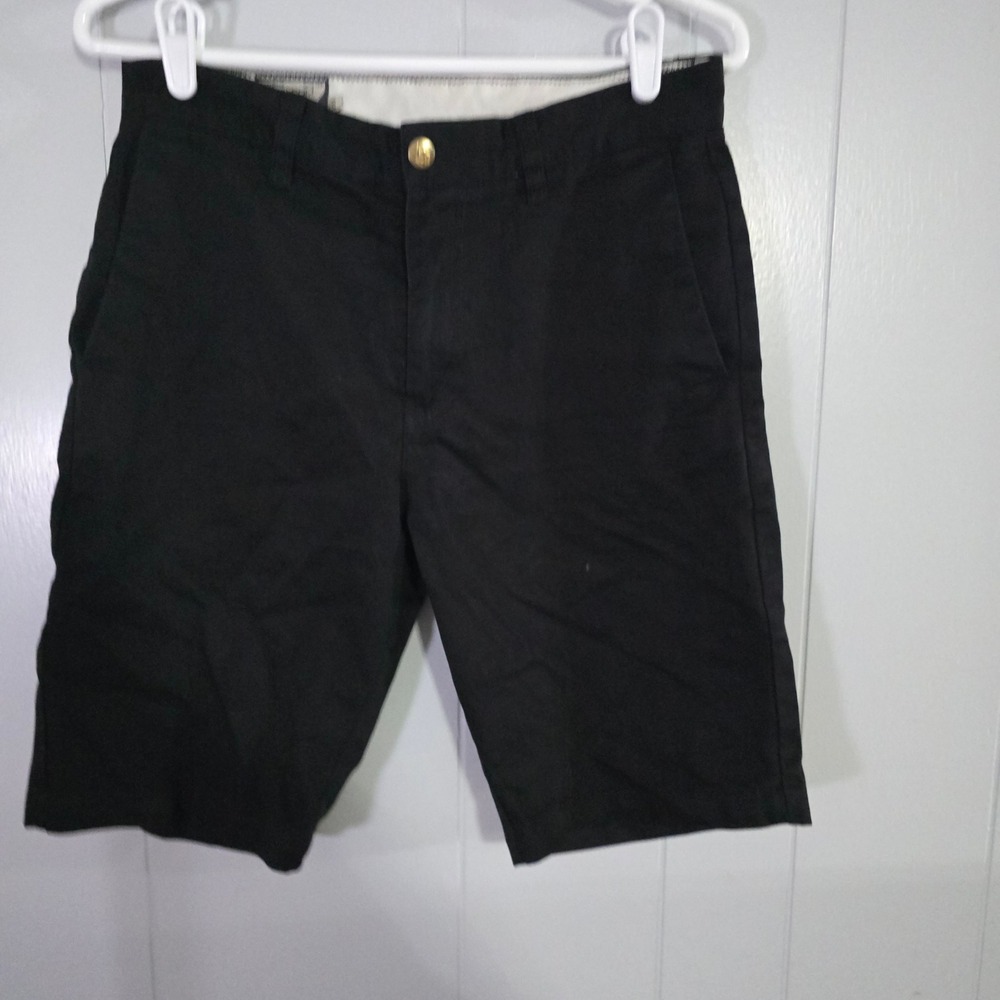 Volcom Chino Shorts Mens Size‎ 28 Black Corpo Class Flat Front Skater Casual